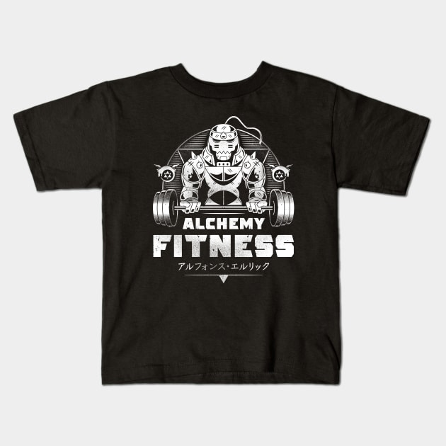 Alphonse Gym Fitness Kids T-Shirt by logozaste